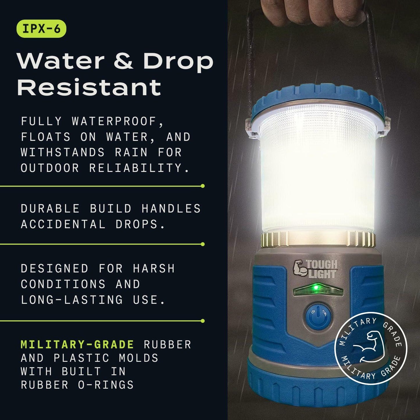 Tough Light USB Rechargeable Camping Lantern 400 Lumens 6000mAh Black