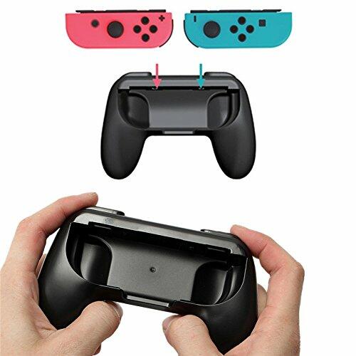 EIMGO Nintendo Switch Joy-Con Controller Grip 4 Pack Black Red Blue Rubber