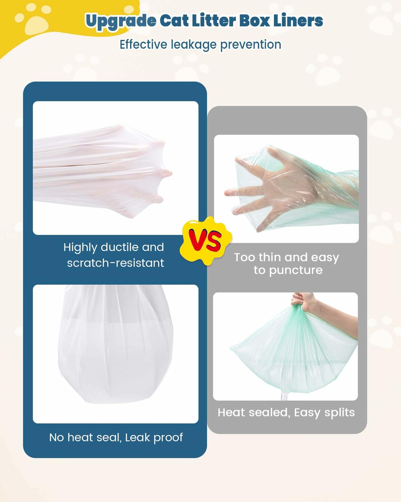 KONE Cat Litter Bags Robot 3/4 Drawstring 2 mil Thick 57 Count 5-9 Gal