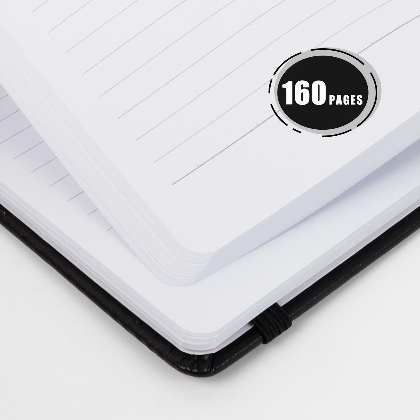 XRUNMIX Lined Journal Notebook 5.7x8in 160 Pages 100 GSM Black 1 Pack