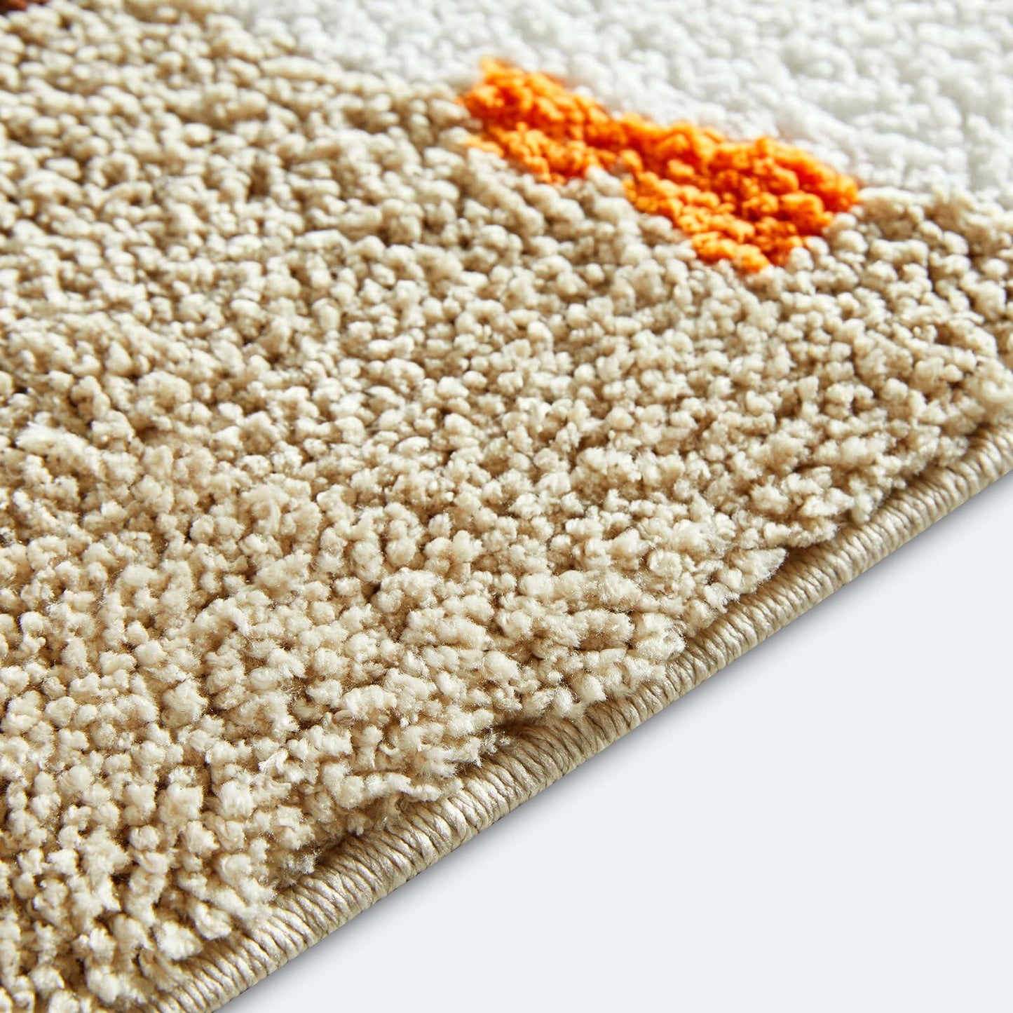 Ouyattle Halloween Ghost Bath Mat Non-Slip Washable Boho Floral Khaki