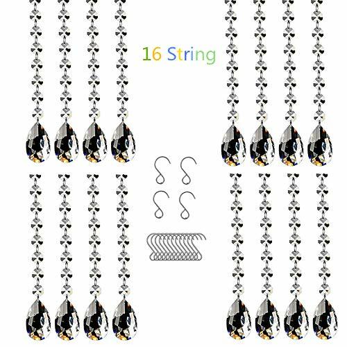VOVOV 16 Pack 20" Clear K9 Optical Crystal Chandelier Pendants Beads