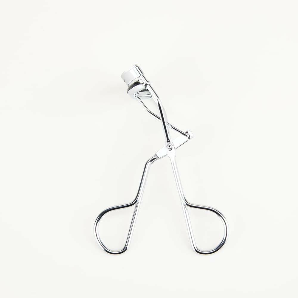BLISSOTOPIA 2-in-1 Eyelash Curler and Tweezer Set Silver Travel Friendly