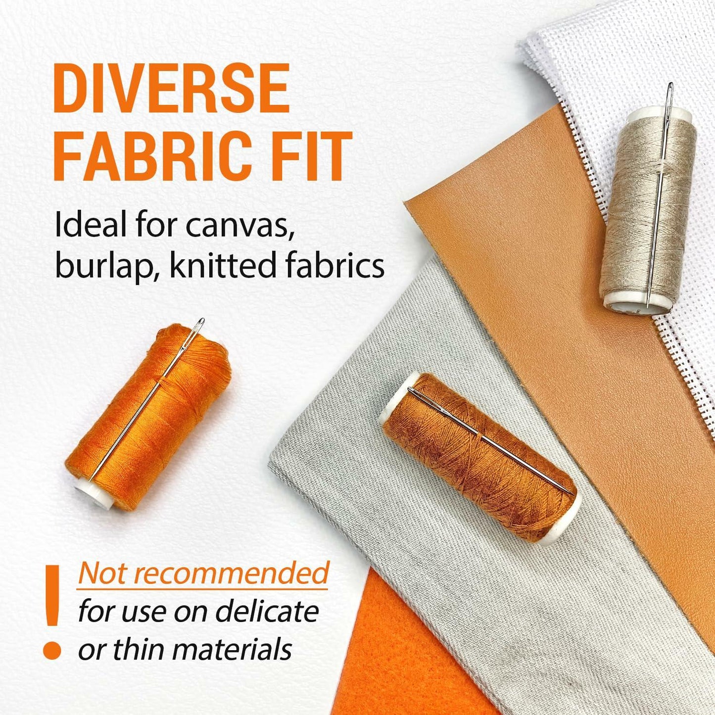 VONEEDL Large Eye Sharp Sewing Needles 6 Sizes 60 PCS Easy Thread