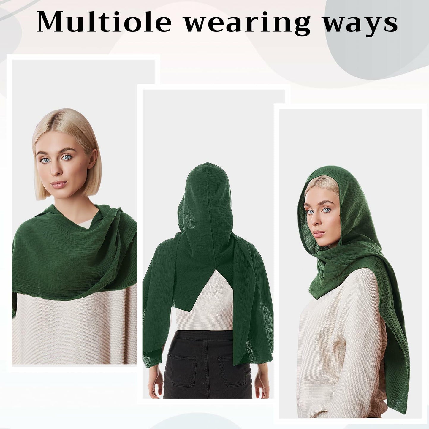 ShinyMatch Medieval Hooded Cowl Cape Renaissance Cloak Dark Green Size One Size