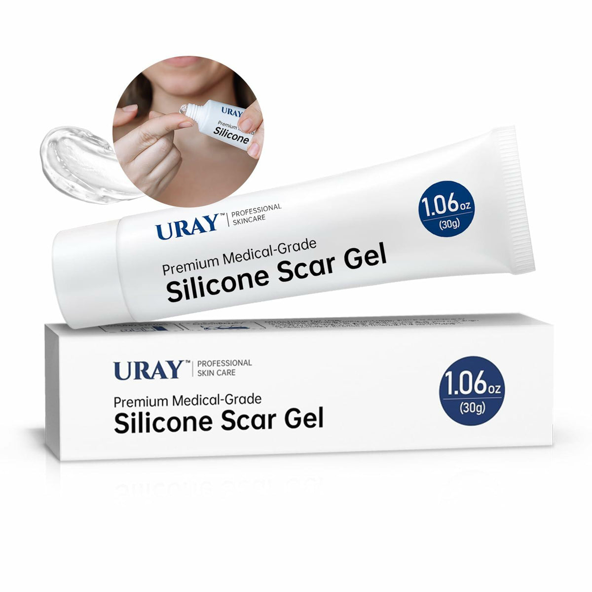 URAY Silicone Scar Gel Cream for Face & Body 30g BestBy01/27