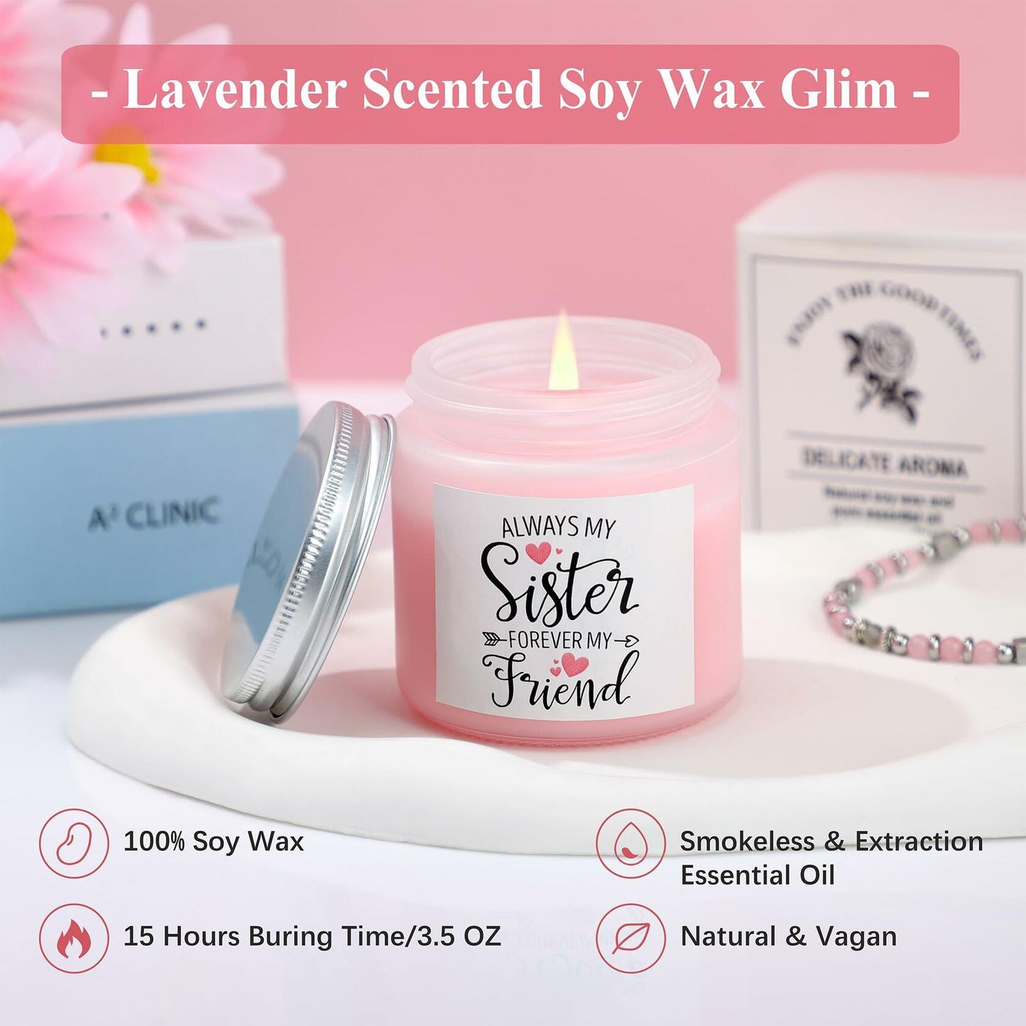 JTENGTOP Sister Gifts Basket Set of 7 Glass Clear Christmas Mothers Day