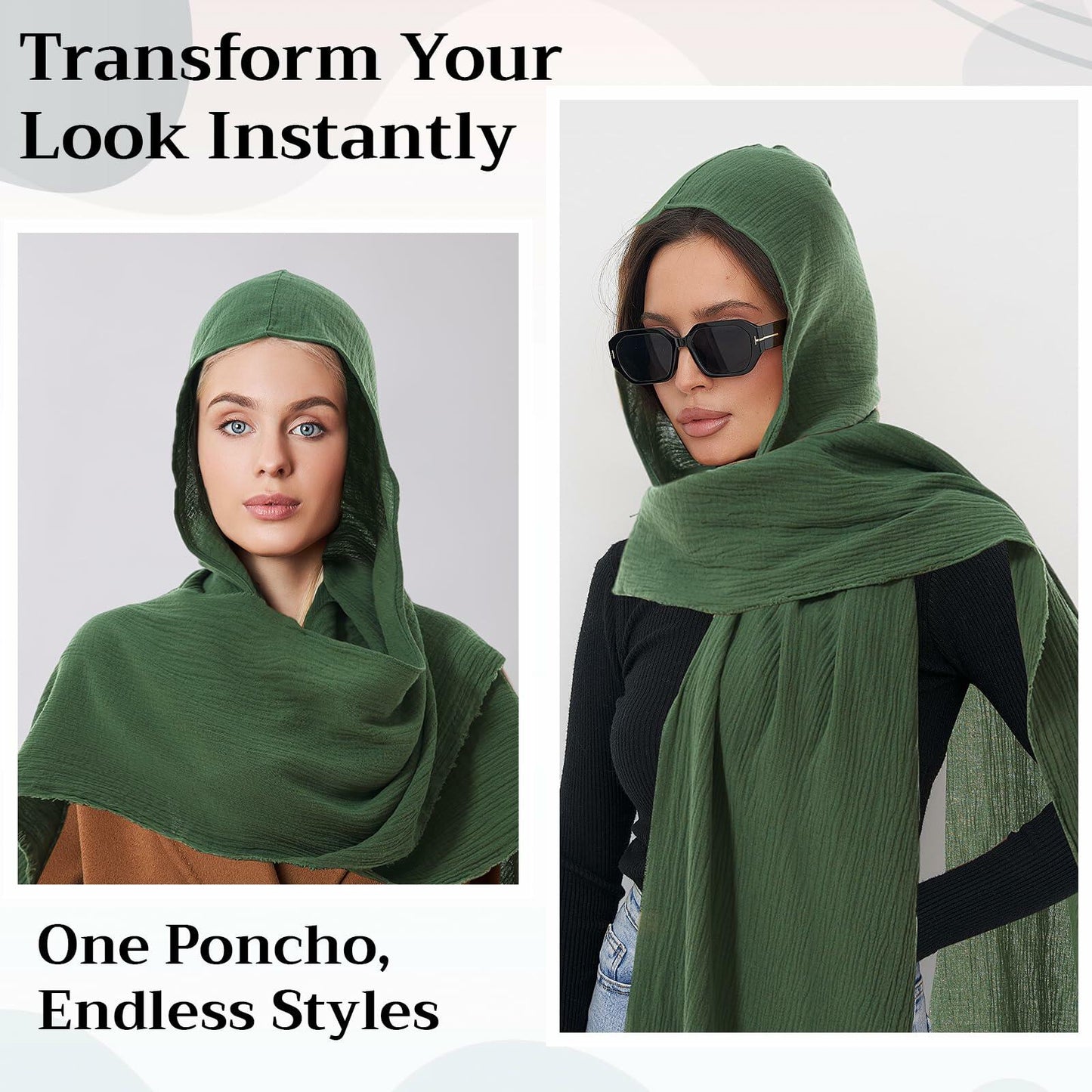 ShinyMatch Medieval Hooded Cowl Cape Renaissance Cloak Dark Green Size One Size