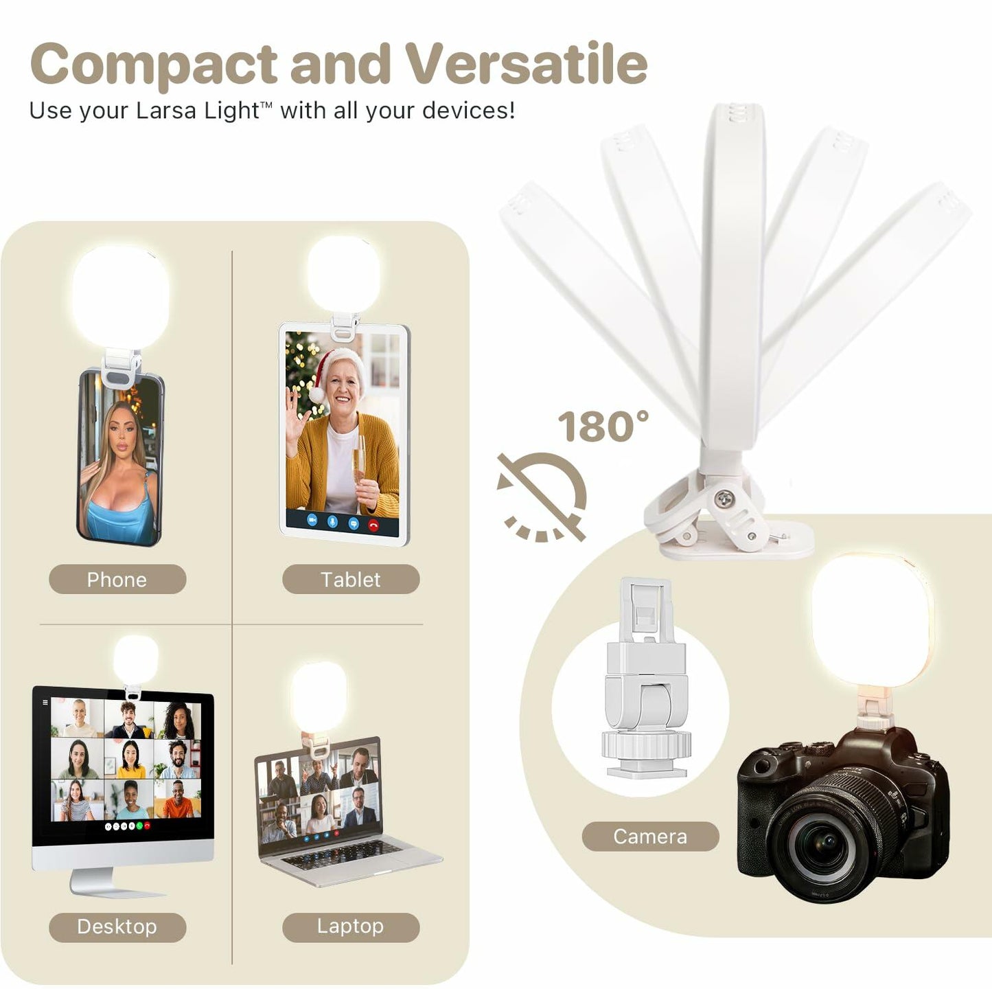 THE LARSA LIGHT Larsa Pippen LARSA Light LED Selfie-Light Clip White