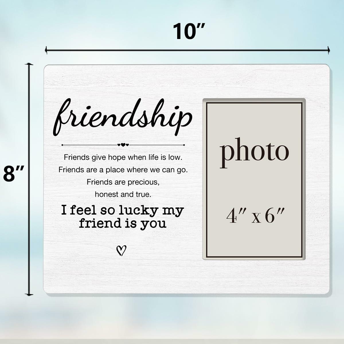 QZJ Friendship Wood Picture Frame Multicolour 4x6 Inch Photo Gift