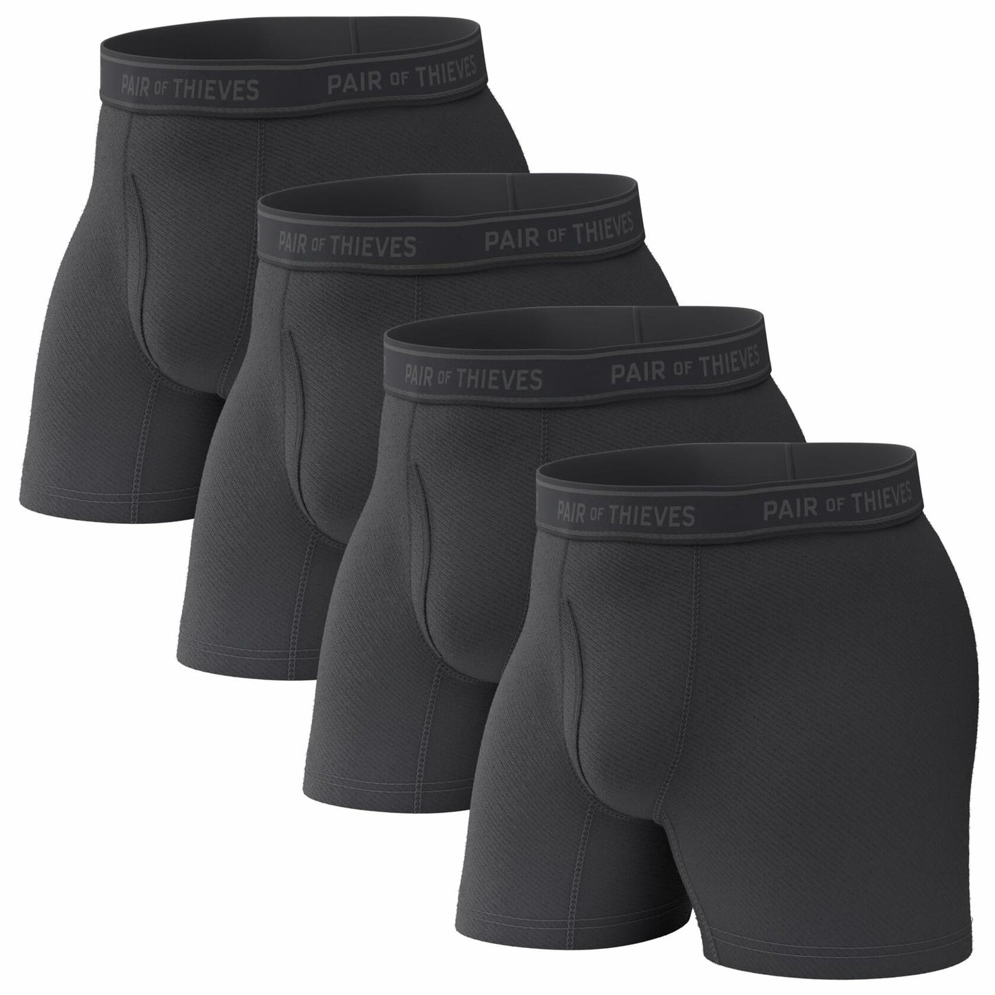 Pair of Thieves Men’s Boxer Briefs 4 Pack Soft Stretch Moisture-Wicking M
