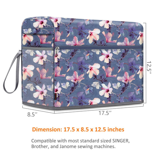 FINPAC Sewing Machine Dust Cover with Pockets for Singer Brother Janome