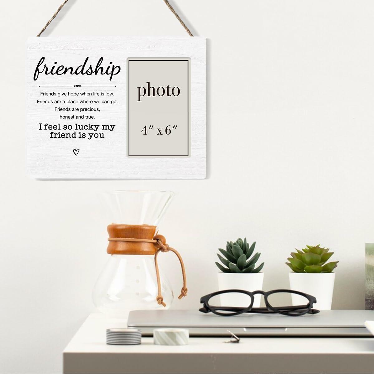 QZJ Friendship Wood Picture Frame Multicolour 4x6 Inch Photo Gift