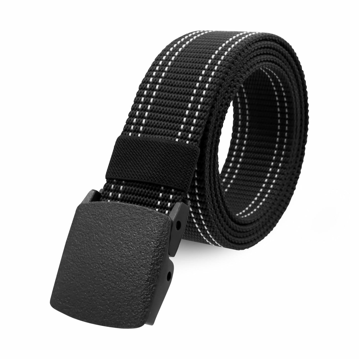 Sworew Men’s Tactical Nylon Belt Adjustable Web Non-Metal Buckle Black 54in