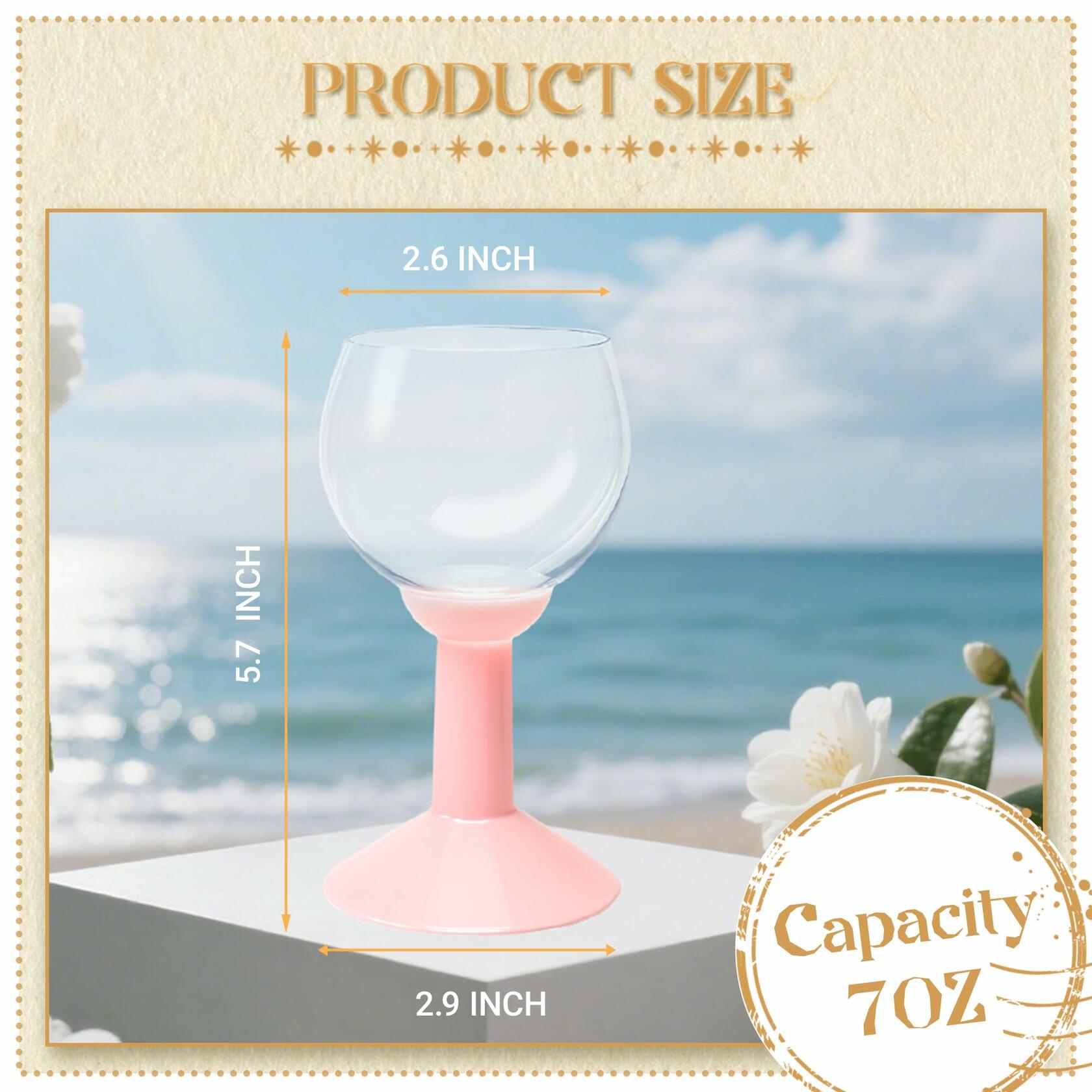 LEYIQU 12Pack 7oz Pink Plastic Wine Glasses Unbreakable Reusable Party