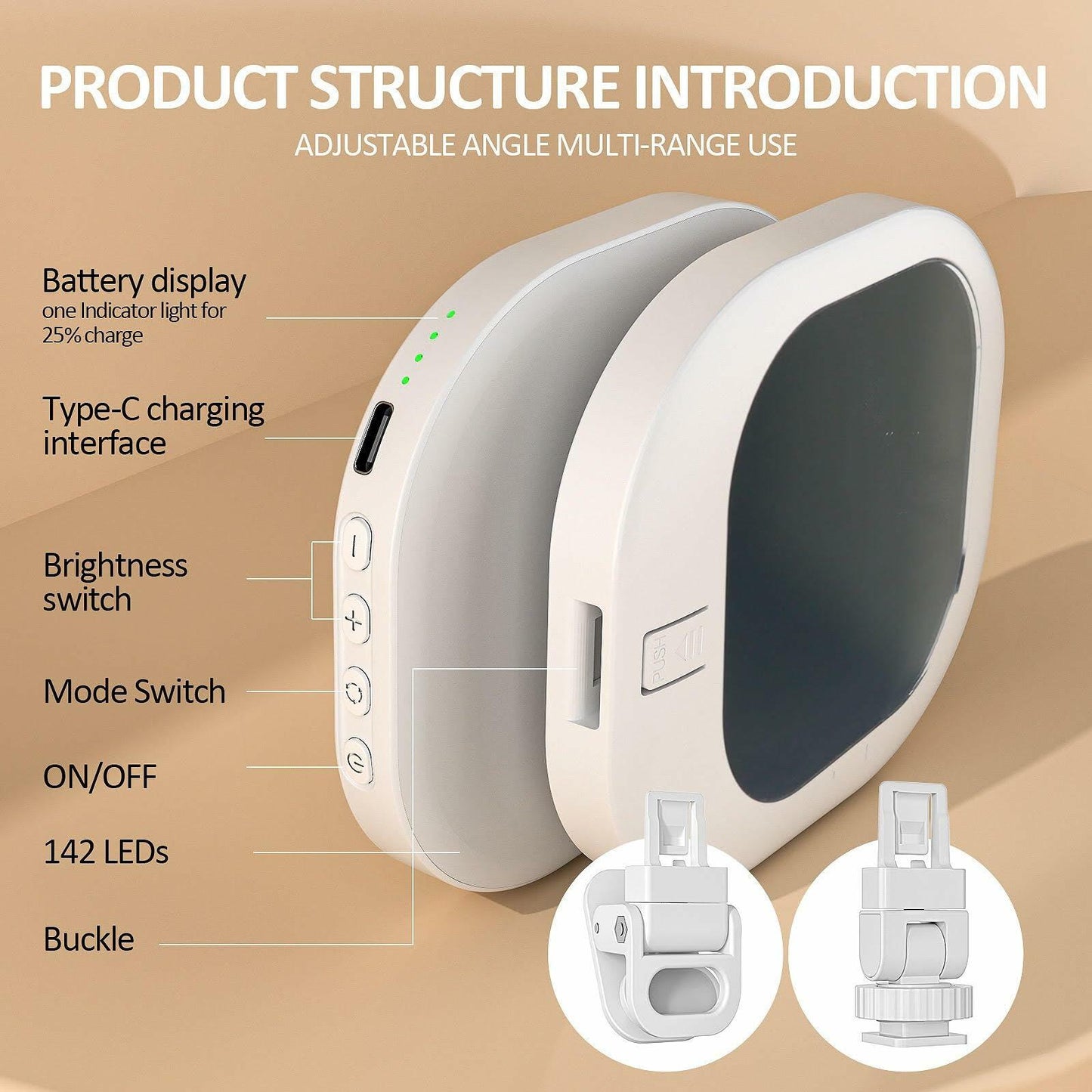 THE LARSA LIGHT Larsa Pippen LARSA Light LED Selfie-Light Clip White