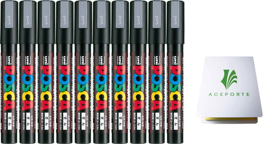 ACEPORTE POSCA Paint Marker Pen Set 10 Silver Medium Point Odorless