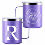 Culaiwan Christian Gifts Women 12oz 'You Are' Tumbler Mug Purple-R