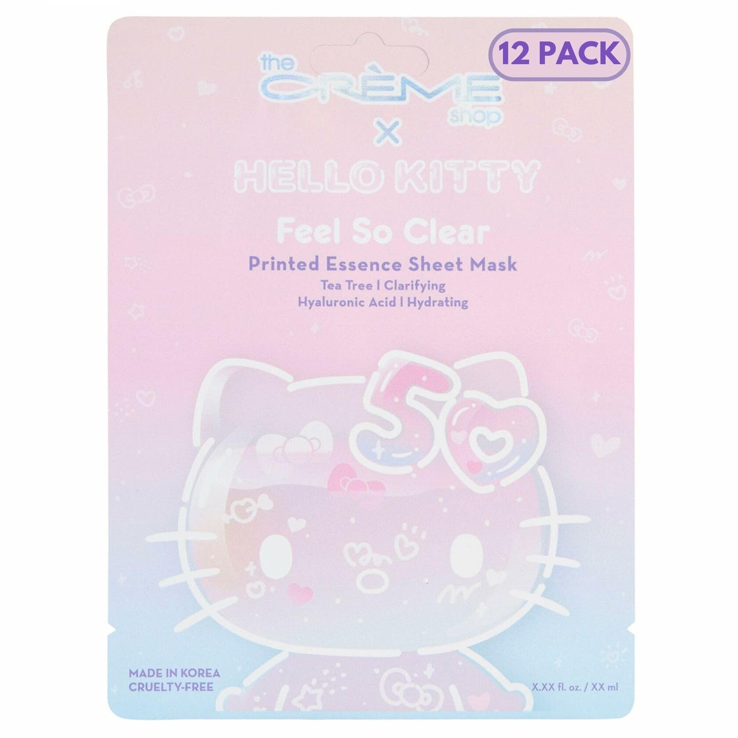 The Crème Shop Hello Kitty Feel So Clear Essence Sheet Mask Tea Tree 12ct