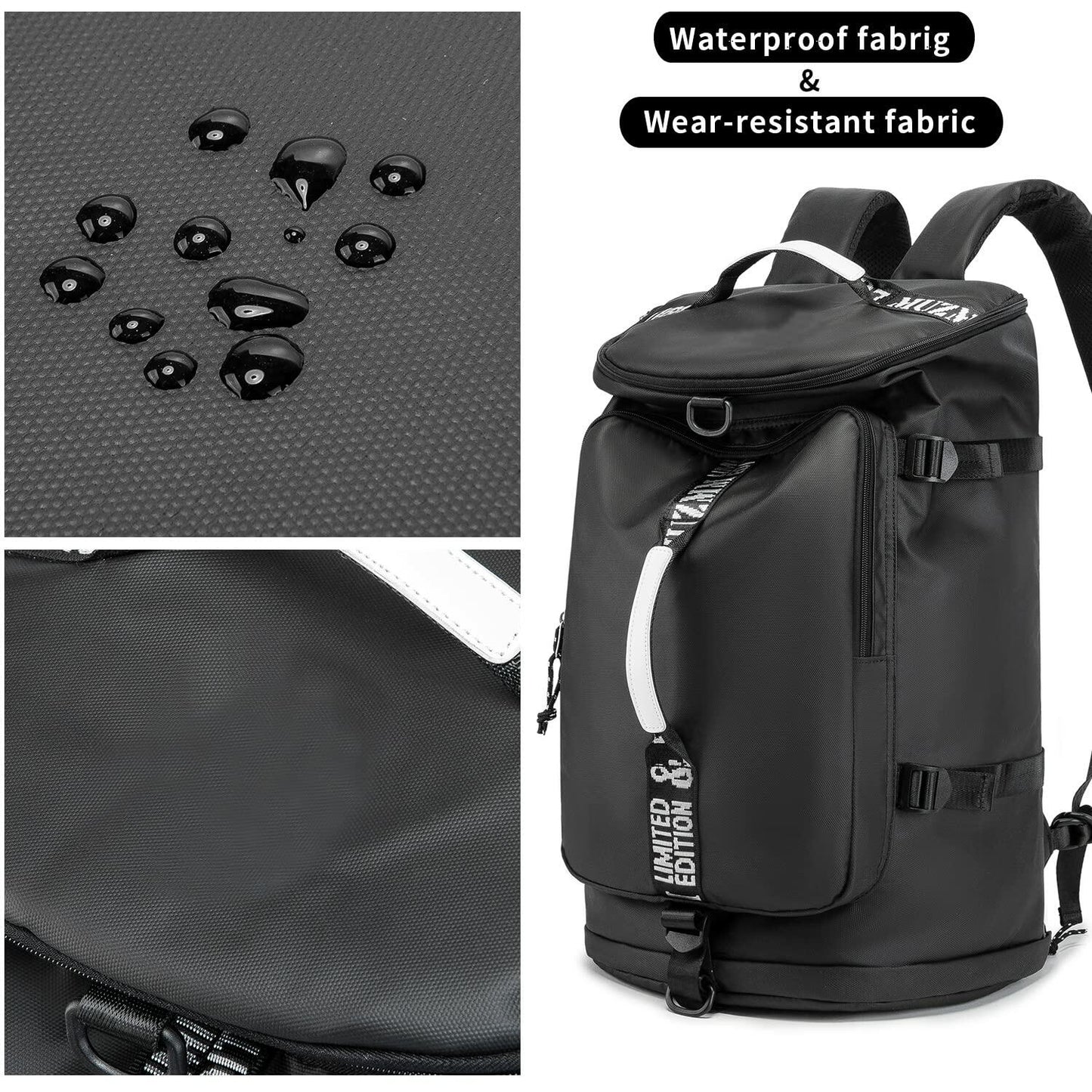 FUNYAGO Gym Duffle Bag Waterproof Laptop Backpack 40L Purple Size Standard