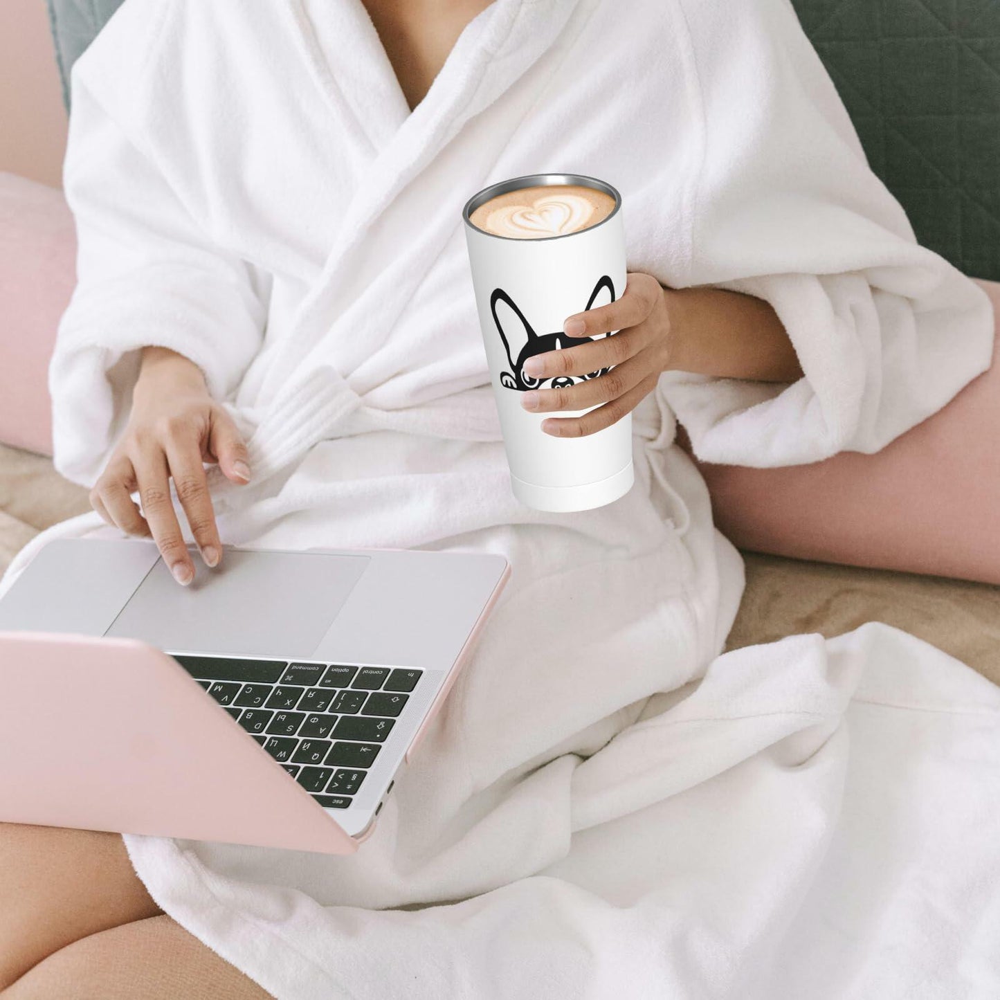 Fenmshairy Boston Terrier Stainless Steel Tumbler 20oz Travel Mug Lid