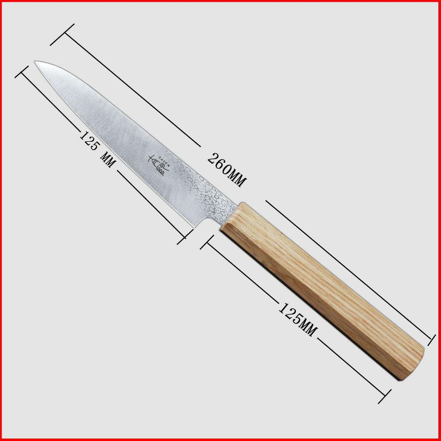 TAIE 5" Japanese Paring Knife High Carbon Stainless Steel Ash Wood Handle