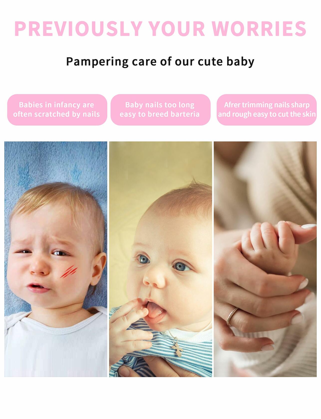 Ylawost Baby Nail Trimmer Electric 6-in-1 Blue01 with Light Safety Cutter