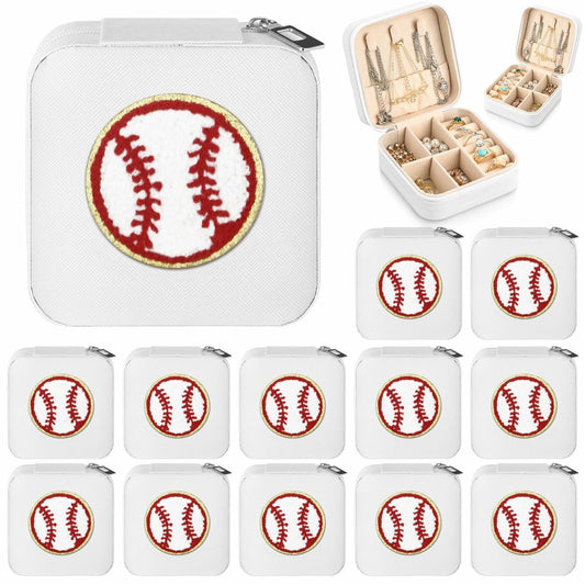 Leinuosen 12 Pack Baseball Jewelry Case for Women Team Graduates PU Leather