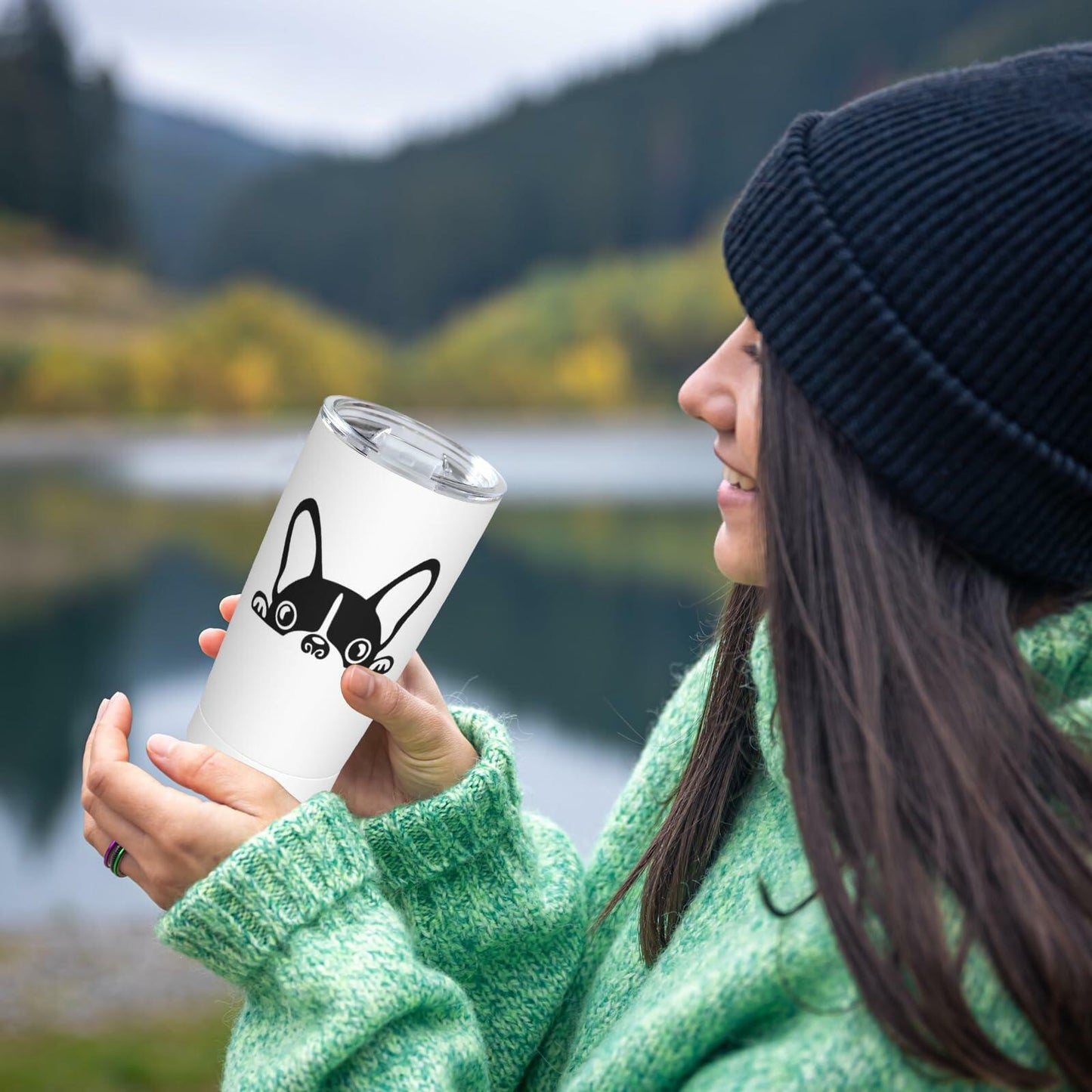 Fenmshairy Boston Terrier Stainless Steel Tumbler 20oz Travel Mug Lid