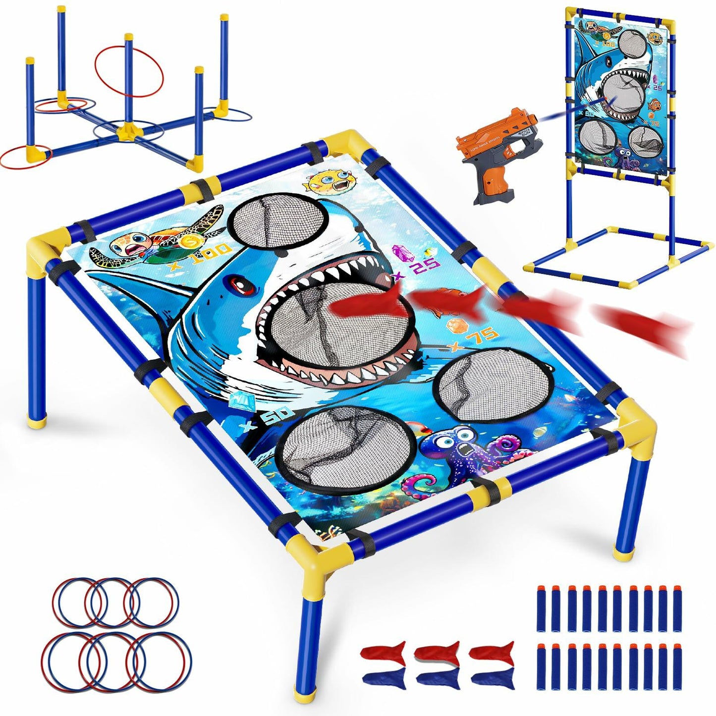 Lehoo Castle Bean Bag Toss 3-in-1 Game Blue Outdoor Toys Kids 4-8