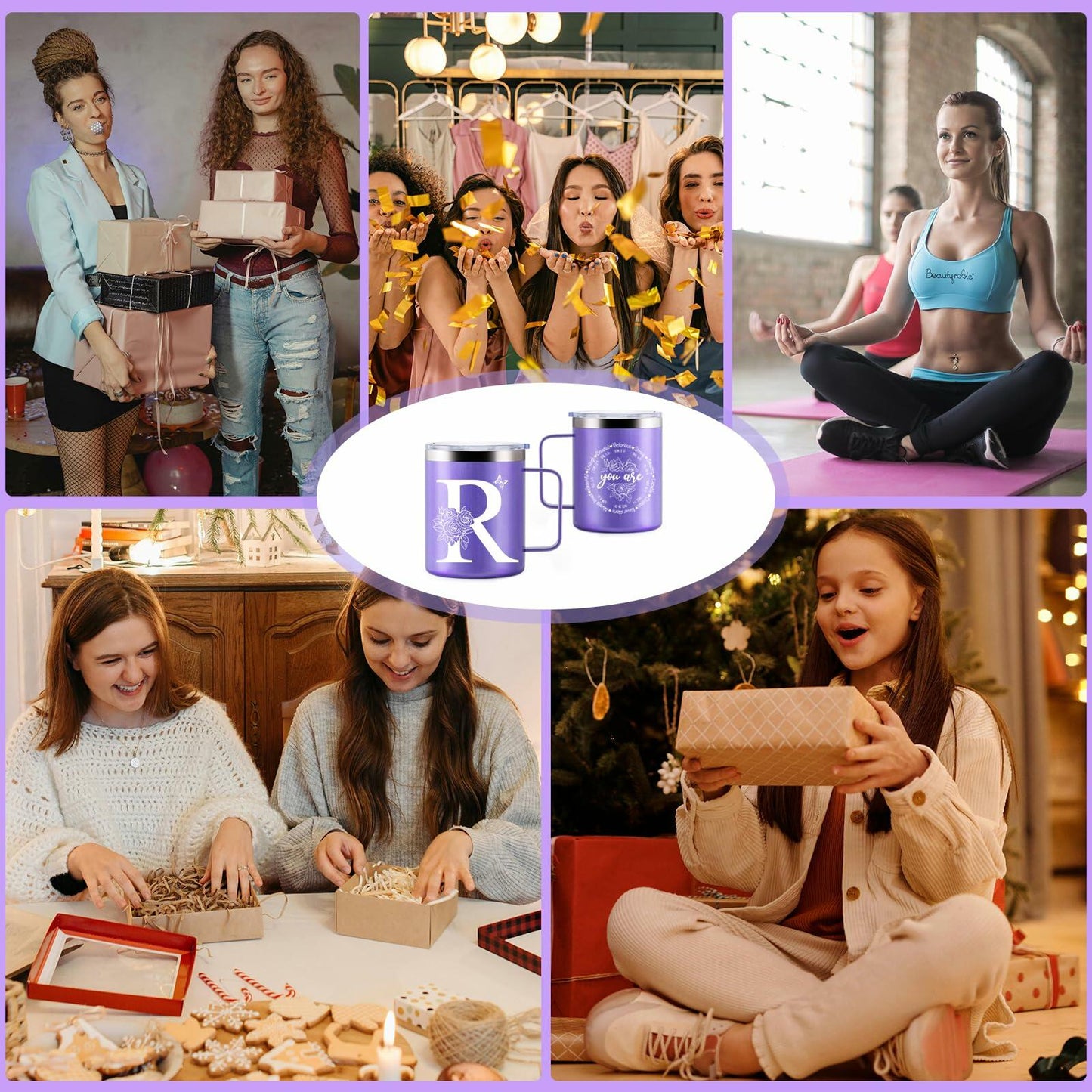 Culaiwan Christian Gifts Women 12oz 'You Are' Tumbler Mug Purple-R