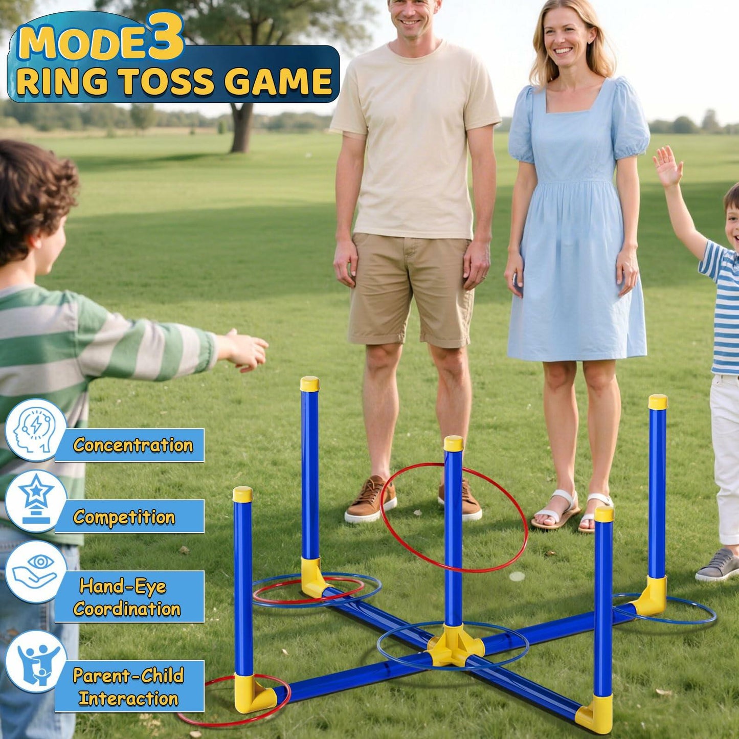 Lehoo Castle Bean Bag Toss 3-in-1 Game Blue Outdoor Toys Kids 4-8