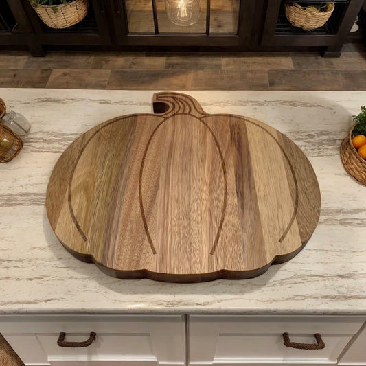 FASTYJK Halloween Pumpkin Wooden Cutting Board with Handle 14.96x11.81in
