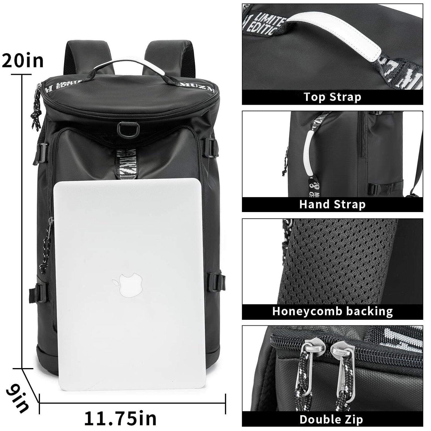 FUNYAGO Gym Duffle Bag Waterproof Laptop Backpack 40L Purple Size Standard