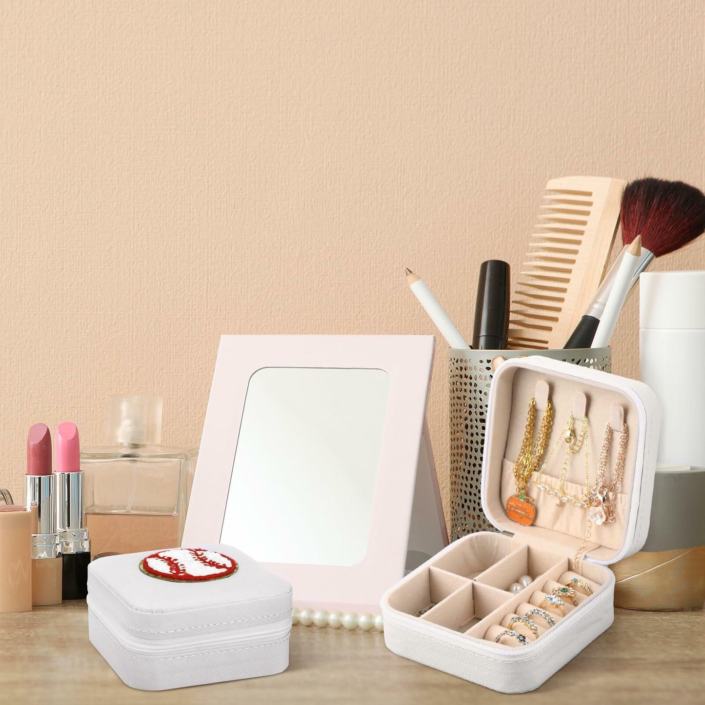 Leinuosen 12 Pack Baseball Jewelry Case for Women Team Graduates PU Leather