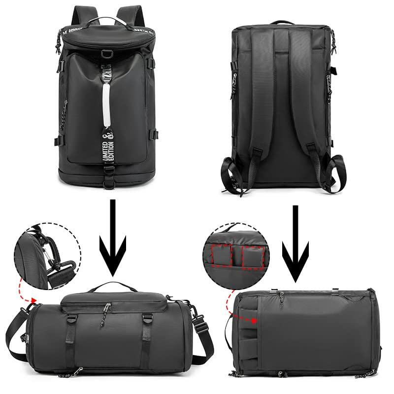 FUNYAGO Gym Duffle Bag Waterproof Laptop Backpack 40L Purple Size Standard