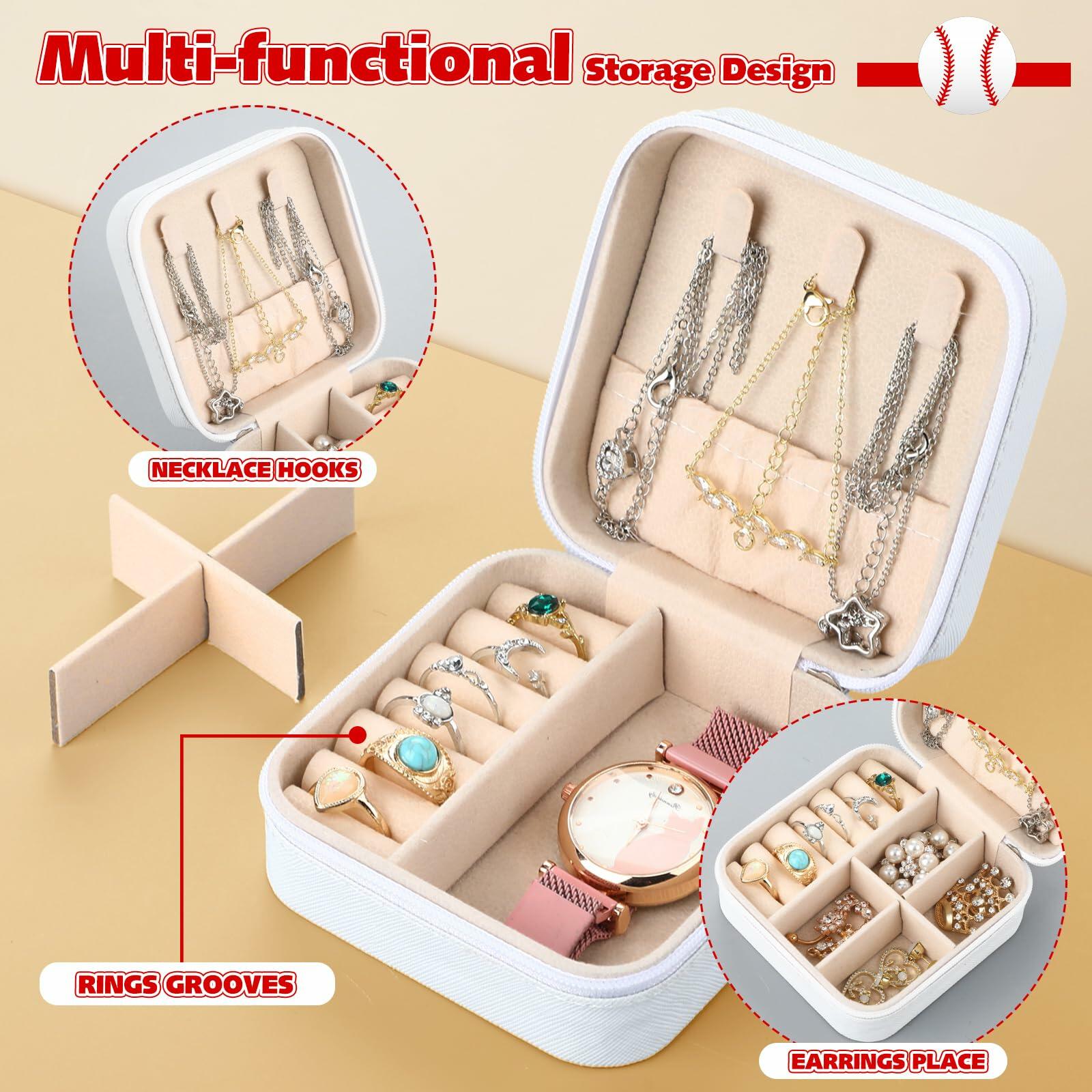 Leinuosen 12 Pack Baseball Jewelry Case for Women Team Graduates PU Leather