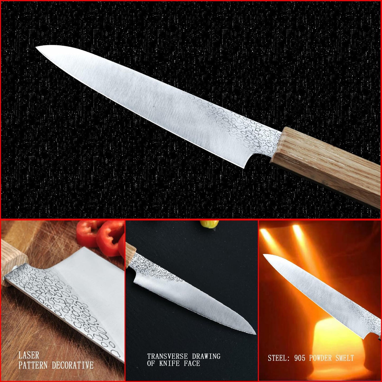 TAIE 5" Japanese Paring Knife High Carbon Stainless Steel Ash Wood Handle