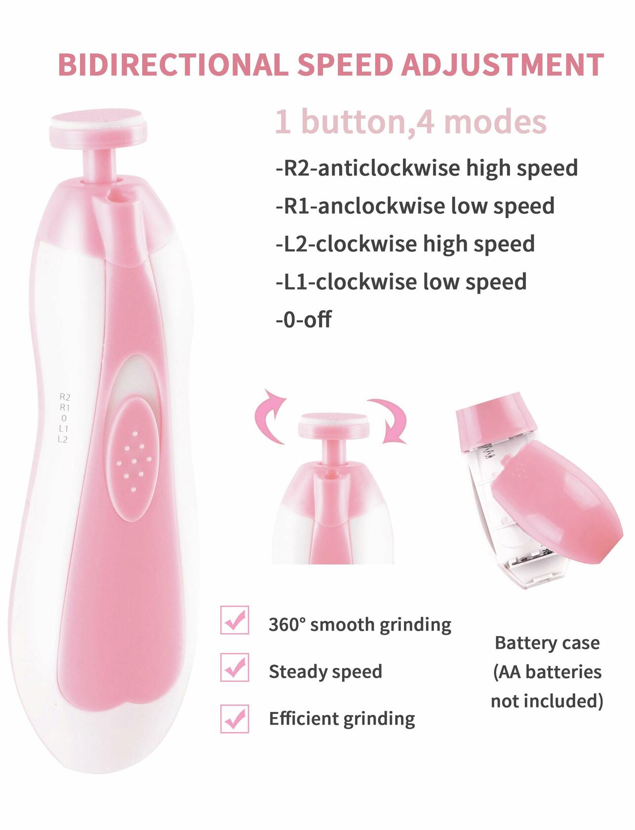 Ylawost Baby Nail Trimmer Electric 6-in-1 Blue01 with Light Safety Cutter