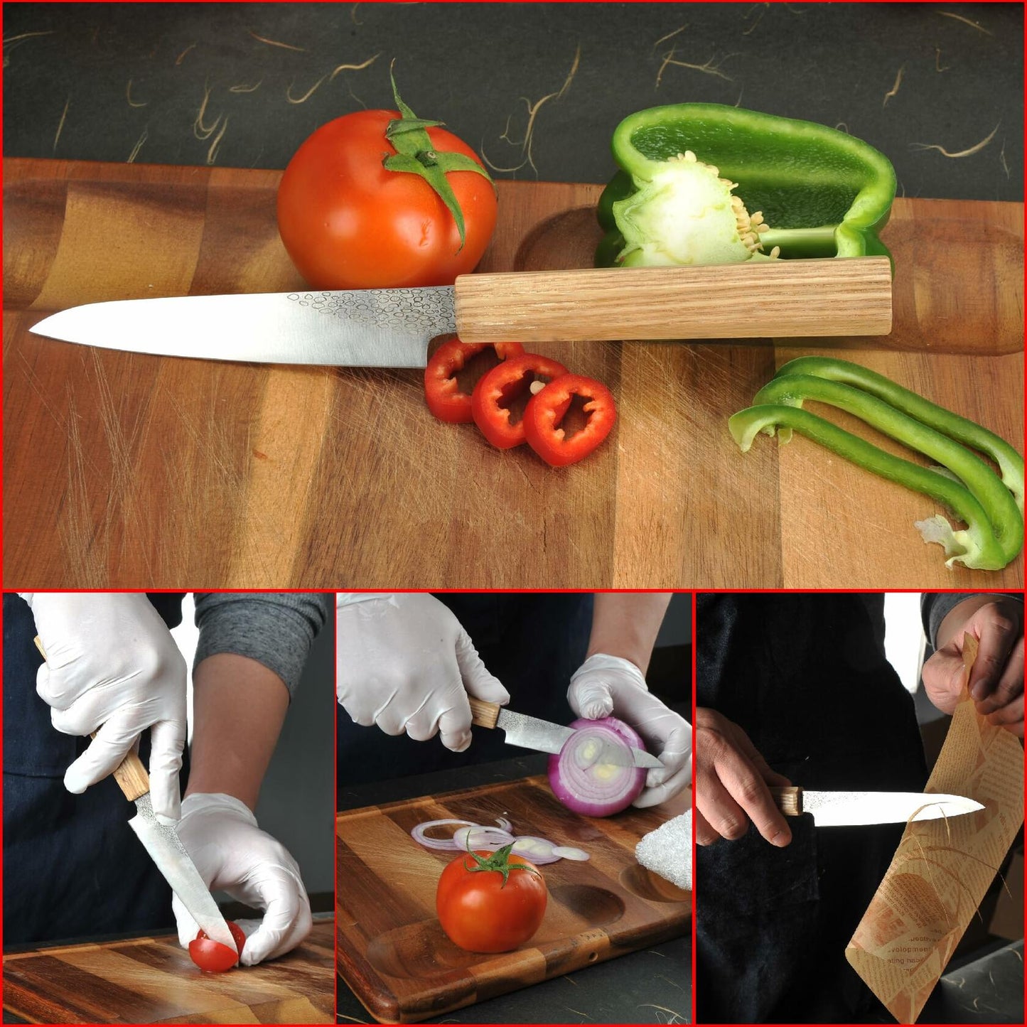 TAIE 5" Japanese Paring Knife High Carbon Stainless Steel Ash Wood Handle