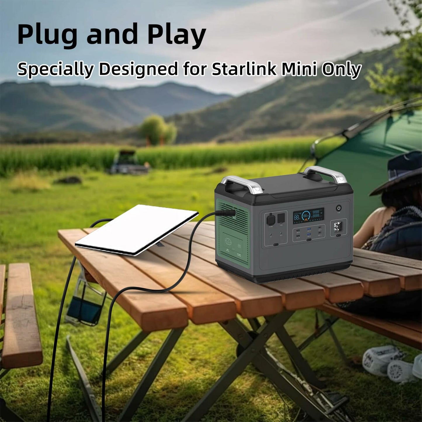 RBSKTECH DC5521 Power Extension Cable for Starlink Mini 10M Black