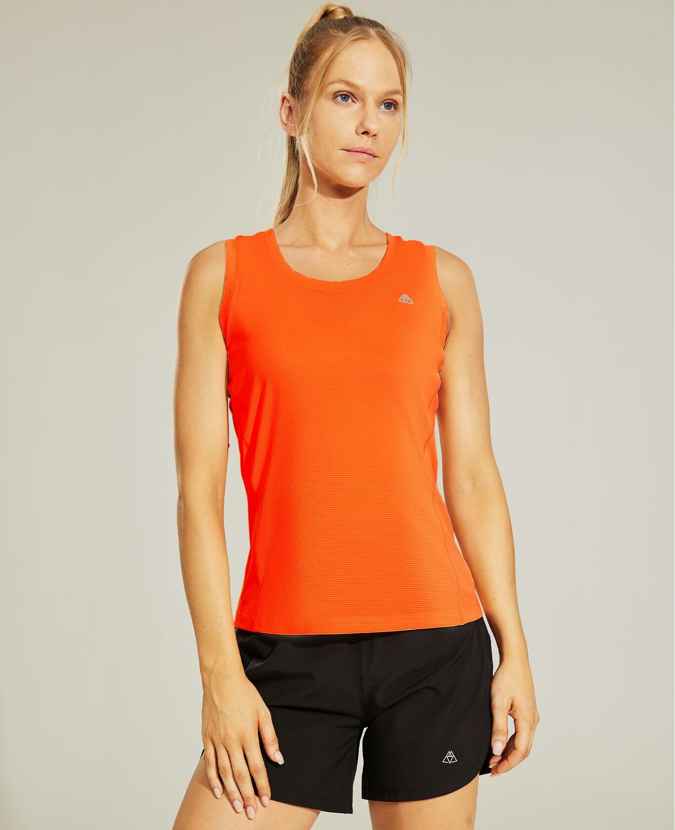 Haimont Women's Sleeveless Workout Tank Top Dry Fit Orange Size XS