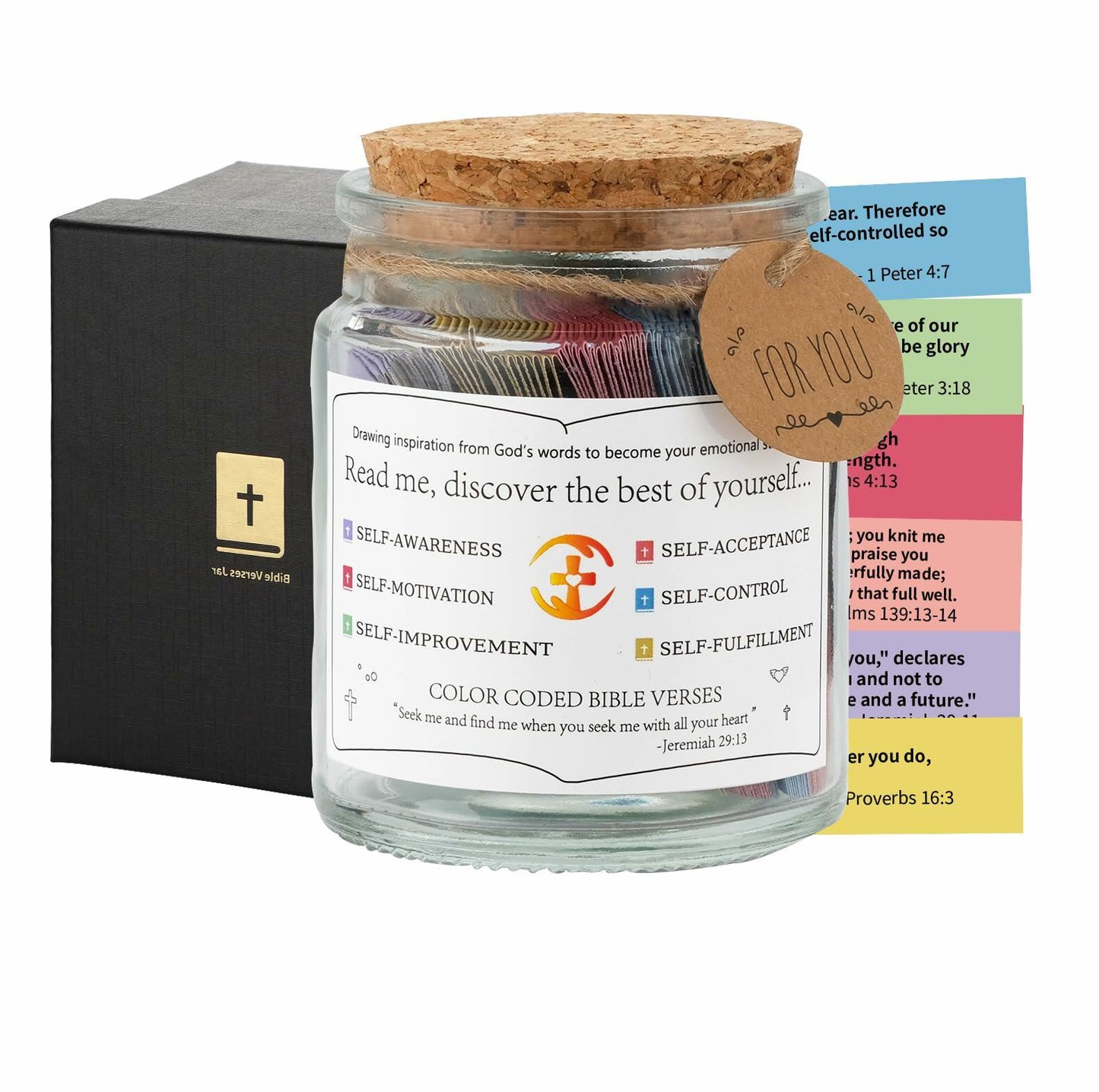 NStuiv Prayer Cards Scripture Bible Verses Jar Religious Gift for Growth