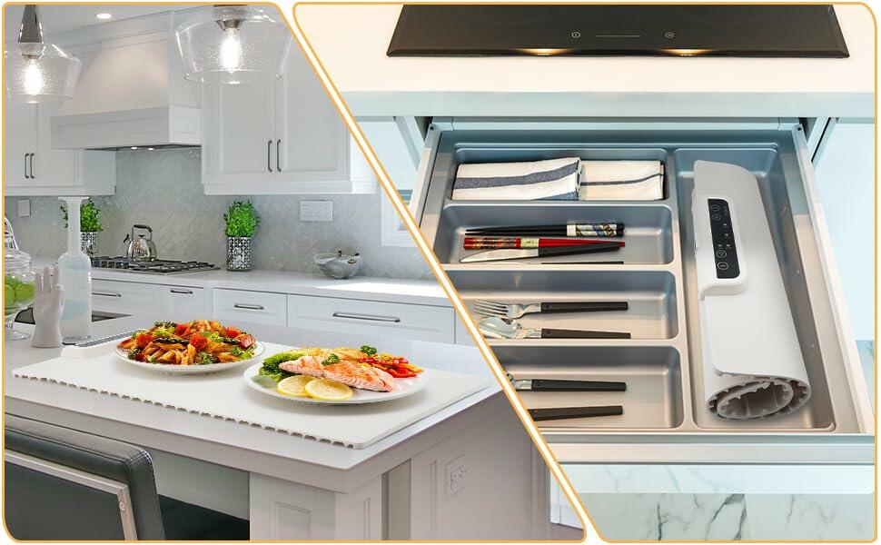 Reespring Food Warming Mat Full Surface Heating Portable Silicone White