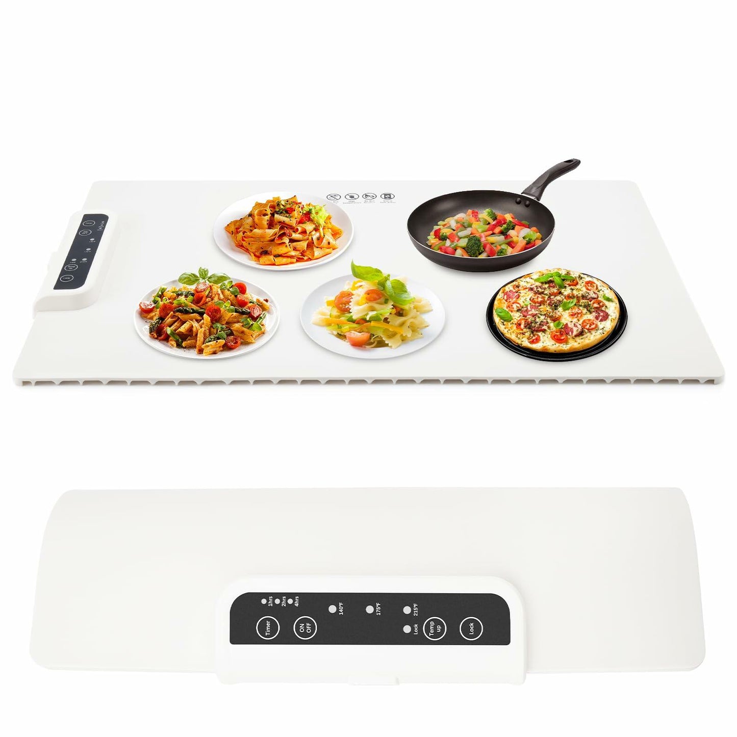 Reespring Food Warming Mat Full Surface Heating Portable Silicone White