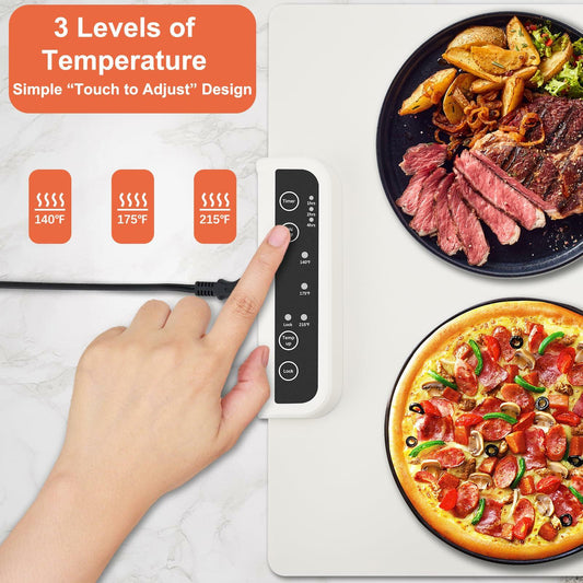 Reespring Food Warming Mat Full Surface Heating Portable Silicone White