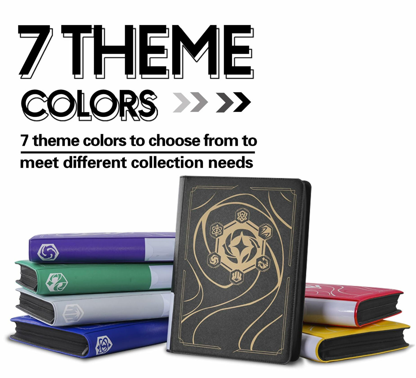 DRZERUI Binder for Lorcana Cards 16 Pocket Album with Sleeves Classic Gray