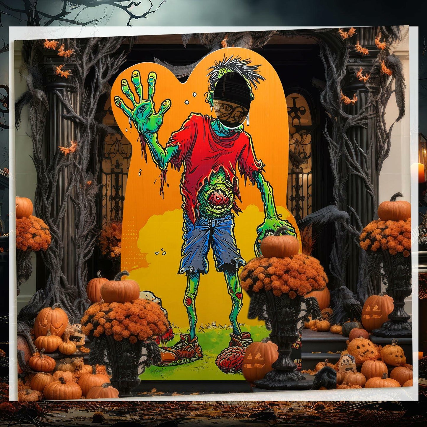 Roowest 6ft Halloween Life Size Cardboard Cutout Prop Party Decoration