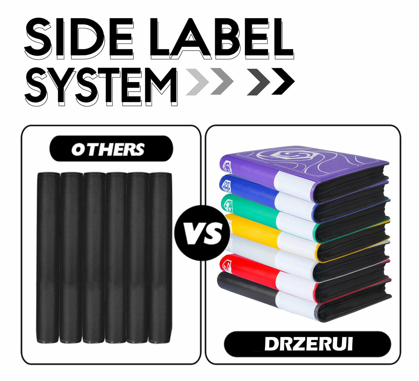 DRZERUI Binder for Lorcana Cards 16 Pocket Album with Sleeves Classic Gray