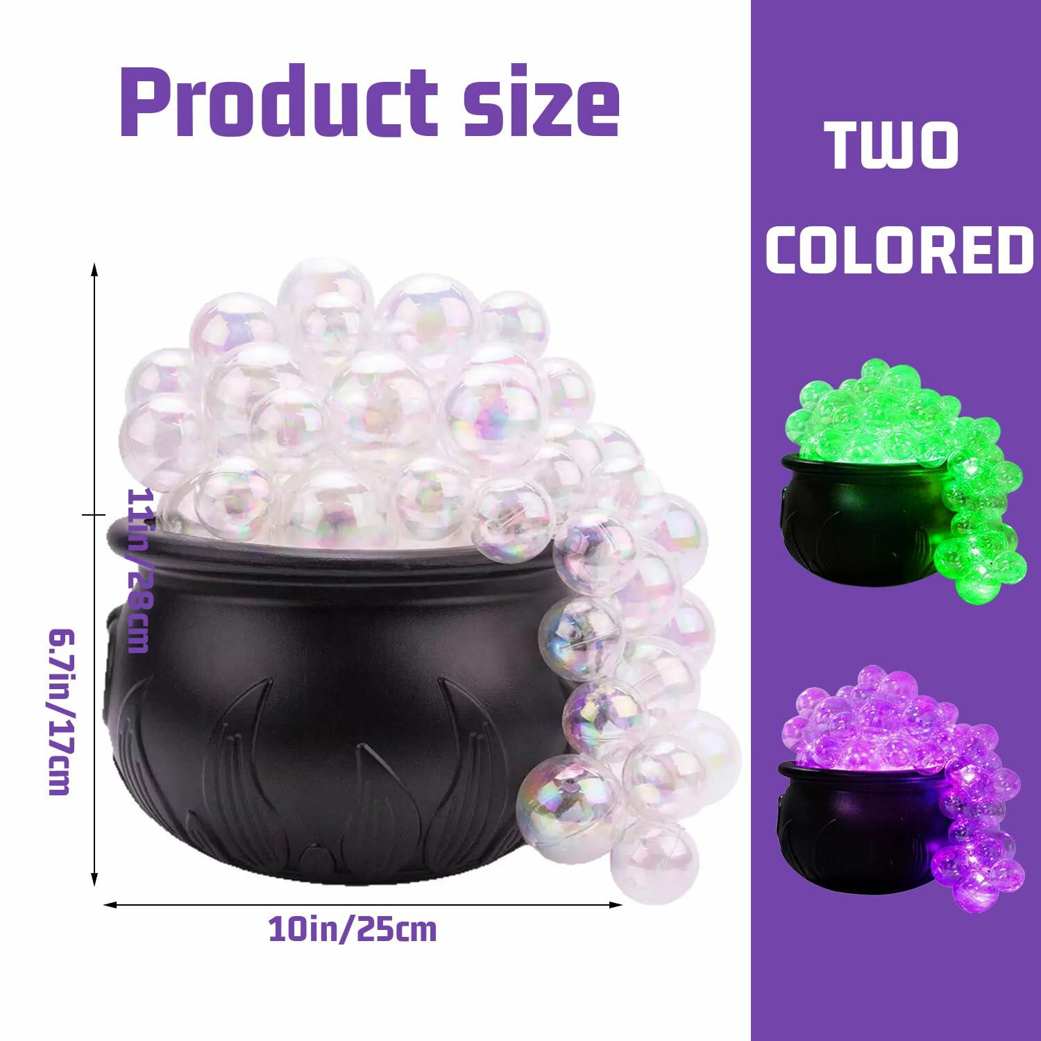 ZUOKEMY Witch Pot Halloween Decoration Light Up Transparent Balls Black